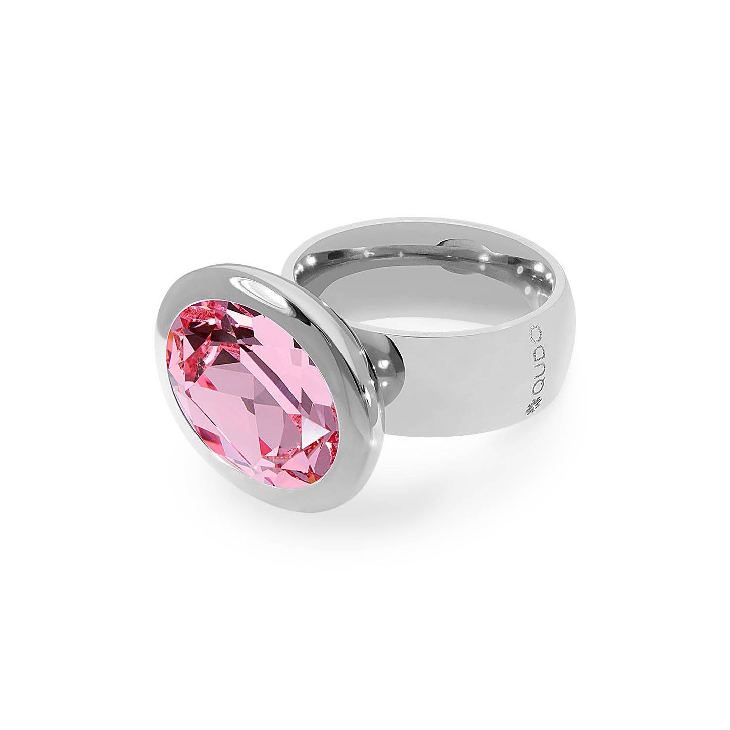 Tivola Ring Big in Silver - Light Rose