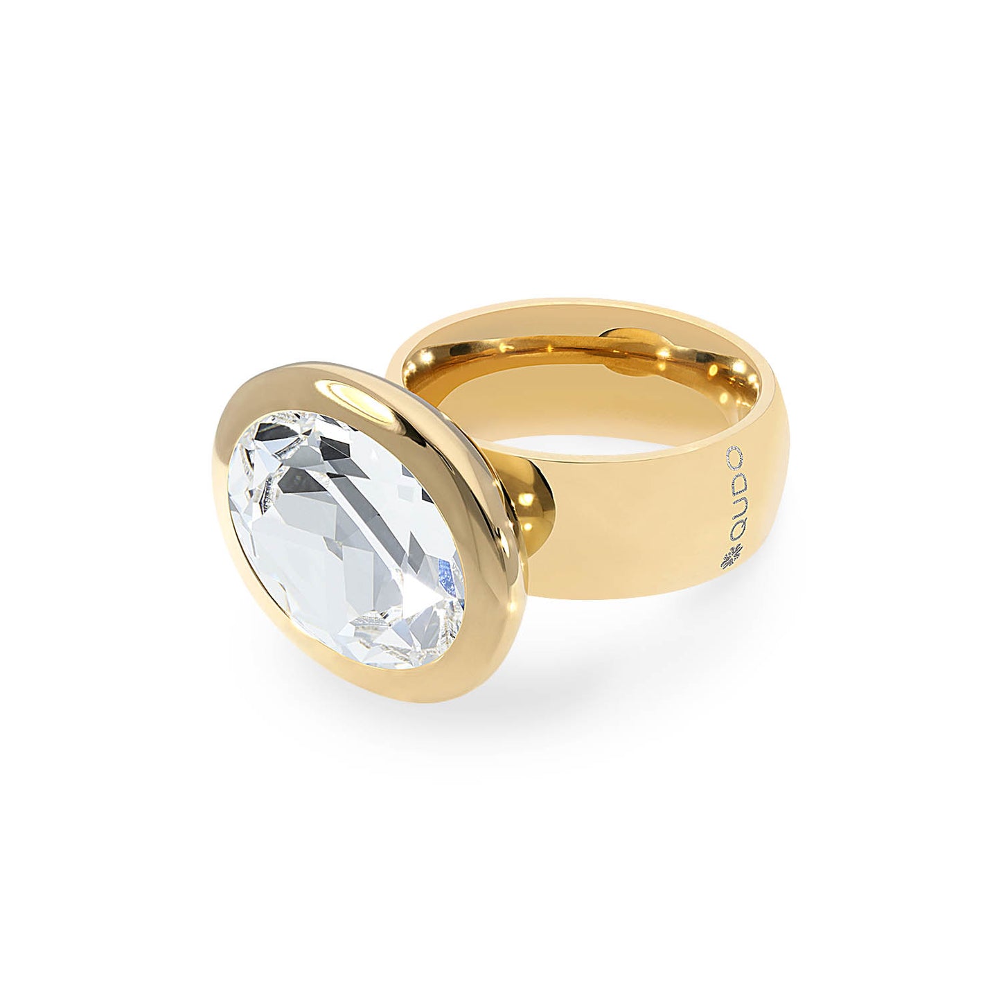 Tivola Ring Big in Gold - Crystal