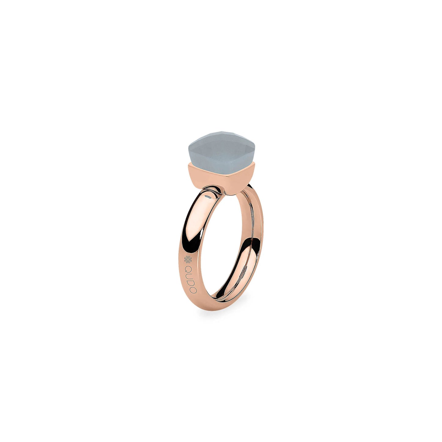 Firenze Ring in Rose Gold - Light Grey Opal