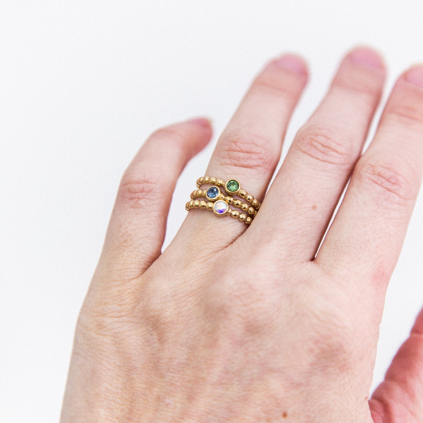 Matino Deluxe Ring in Gold - Denim Blue