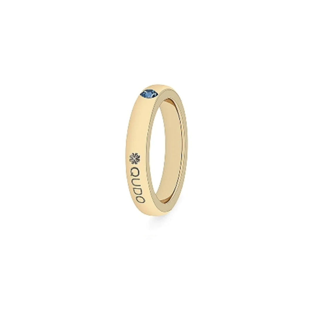 Saria Ring in Gold - Blue Denim